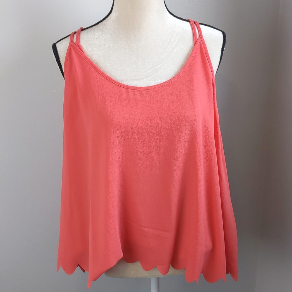 🆕 2-PC SCALLOP HEM TANK By Ophelia & Co / Orange / Size 3x